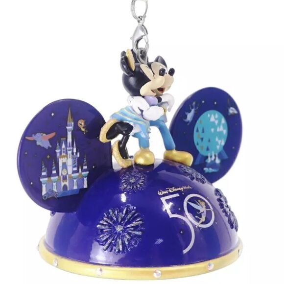 Mickey & Minnie Mouse Light-Up Ear Hat Ornament WDW 50th Anniversary New in Box - Picture 3 of 11